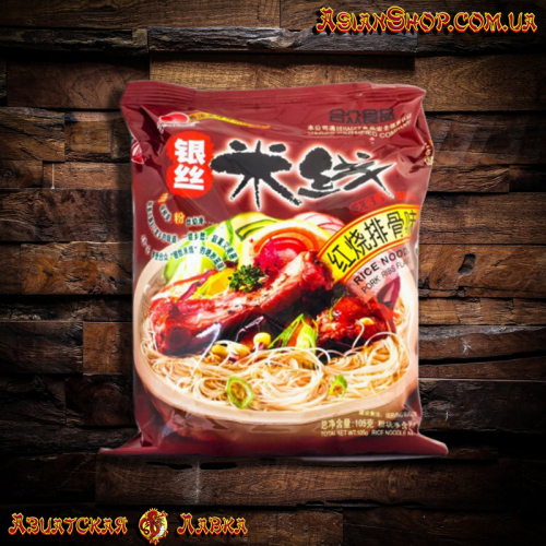 Рисовая Лапша Hezhong Rice Noodle Flavor со вкусом жареных ребрышек 105г (Китай)