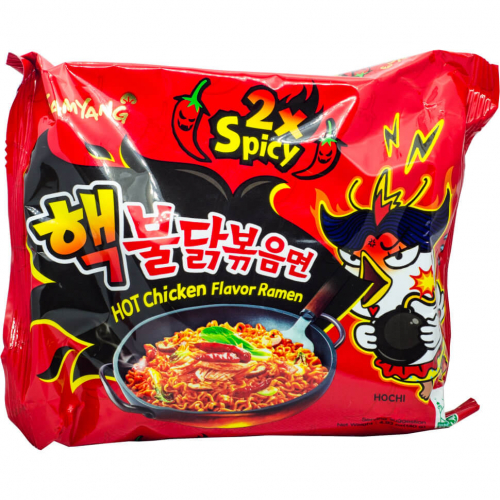 Корейская лапша очень острая со вкусом курицы SAMYANG 2X Spicy Buldak Hot Chicken Flavor Ramen 140g (Корея)