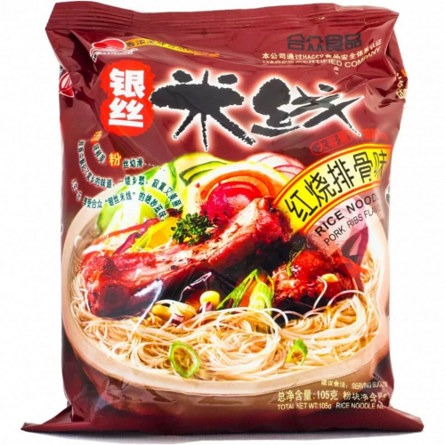 Рисовая Лапша Hezhong Rice Noodle Flavor со вкусом жареных ребрышек 105г (Китай)