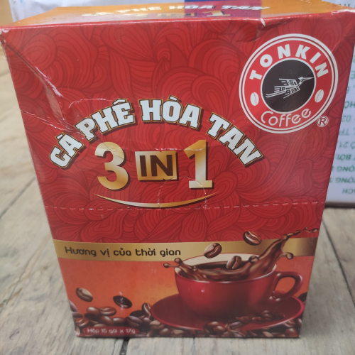 Вьетнамский растворимый кофе 3в1 с сахаром и сливками instant coffee 3in1 Tonkin 15 пак*17г (Вьетнам) 