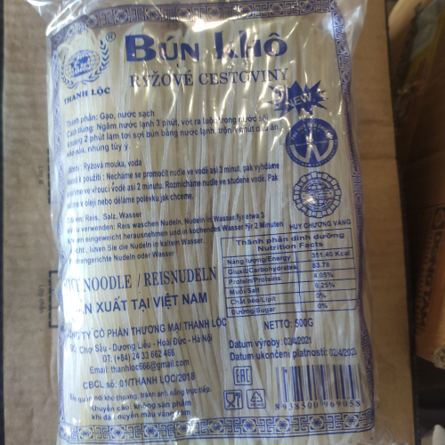 Рисовая лапша тонкая BUN KHO 500г