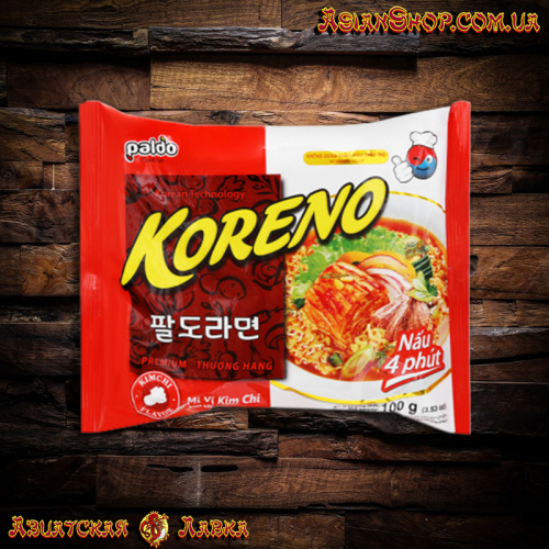 Корейская Лапша Koreno Paldo со вкусом Ким-чи (100 гр) (Корея)