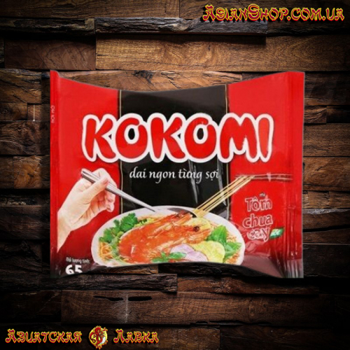 Лапша остро-кислая с креветками кокоми 65г