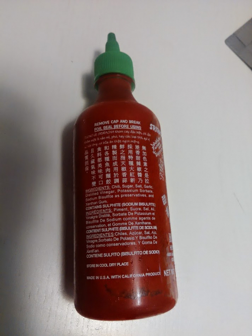 Шрирача (Срирача, сирача) самый острый соус, 482 гр