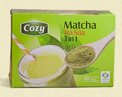 Матча чай з молоком та цукром 3в1 у стиках (18p) Matcha Tra Cozy 306 грам (В'єтнам)
