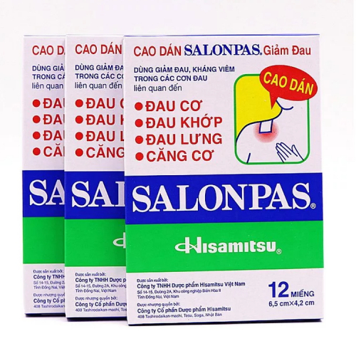 Обезболивающий пластырь Салонпас Salonpas 6,5х4,2 12шт (Вьетнам)