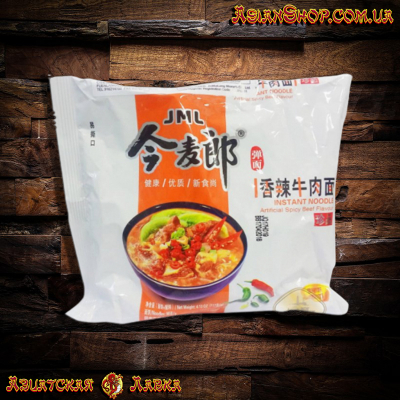 Китайская лапша рамэн быстрого приготовления говядина остр. JML INSTANT NOODLE 109г