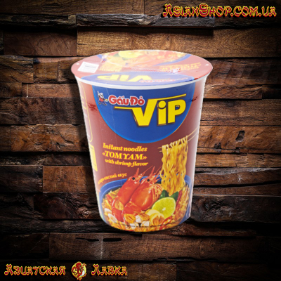 Лапша быстрого приготовления в стаканчике с Креветкой Gaugo Vip Tom Yam 65г (Вьетнам)