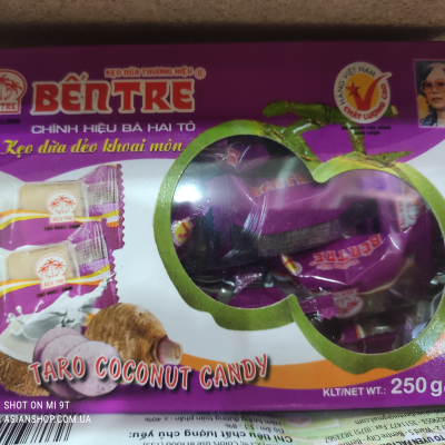 Кокосовые натуральные конфеты Bentre 250г c Таро