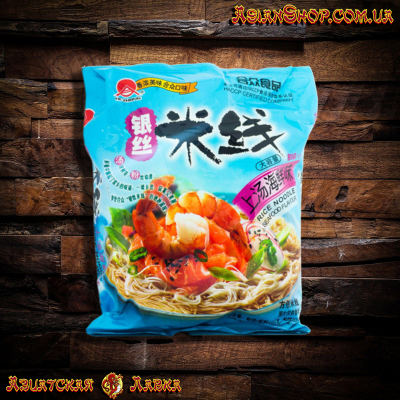Рисовая Лапша Hezhong Rice Noodle Saefood Flavor со вкусом морепродуктов 105г (Китай)